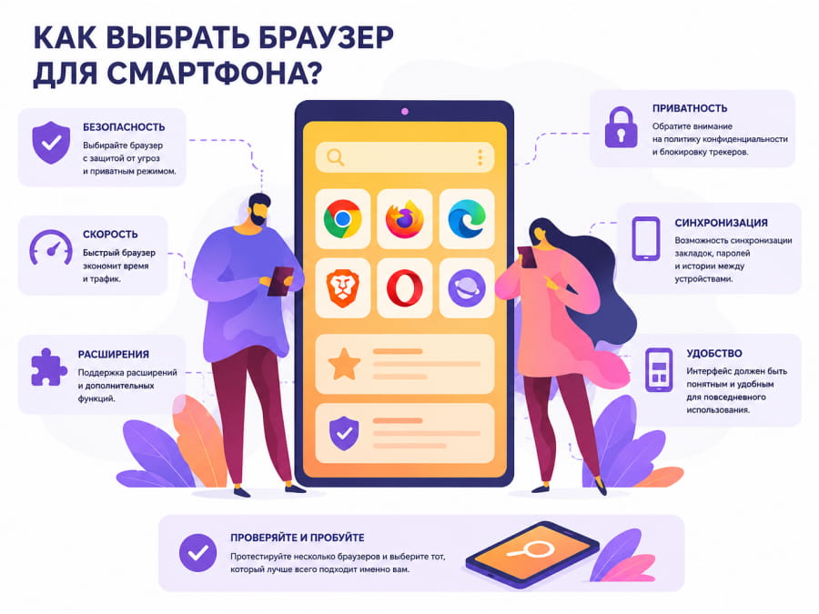 Выбор браузера для смартфона с учётом скорости, безопасности и удобства использования