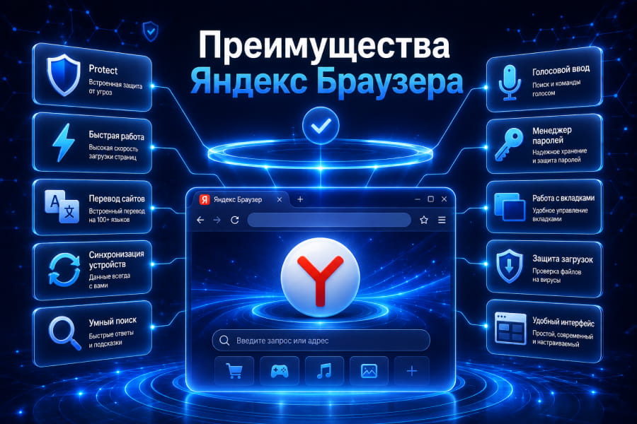 Преимущества Яндекс Браузера: встроенная защита, перевод сайтов, синхронизация и удобный интерфейс