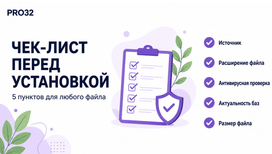 Чек-лист из 5 пунктов перед установкой файла