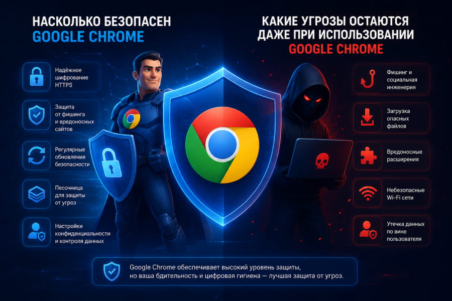 Безопасность Google Chrome и основные угрозы, которые остаются при использовании браузера