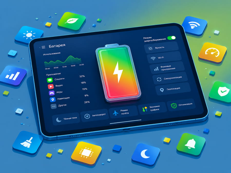 Android-смартфон быстро разряжается из-за фоновых приложений и высокой нагрузки