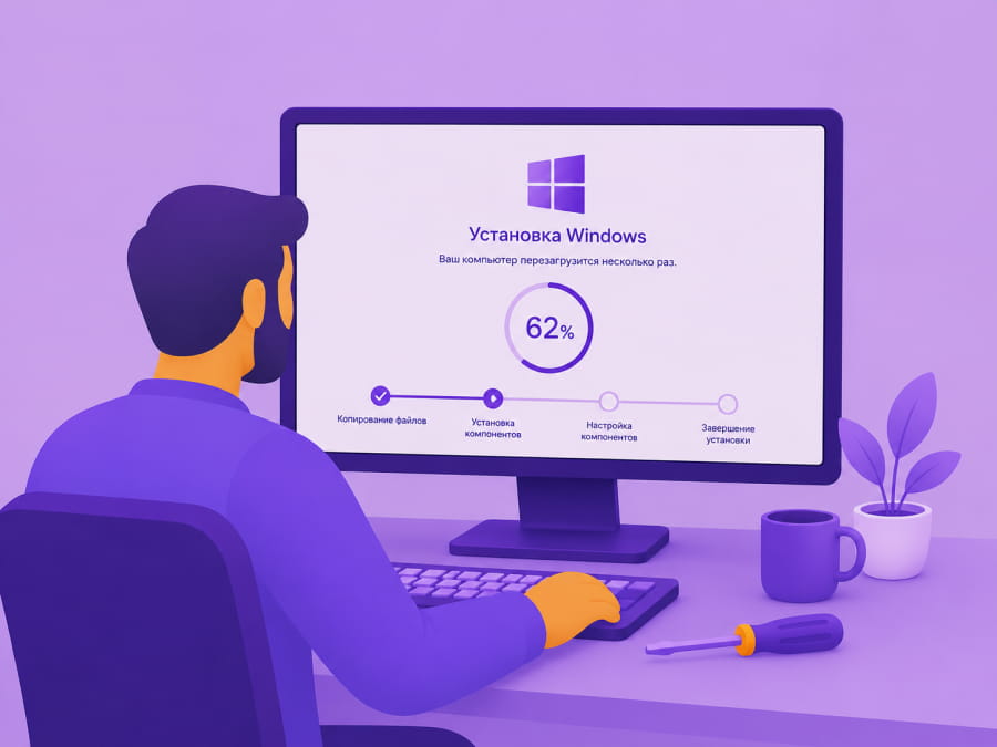 Установка операционной системы Windows на новый компьютер Установка Windows на новый компьютер после первого запуска