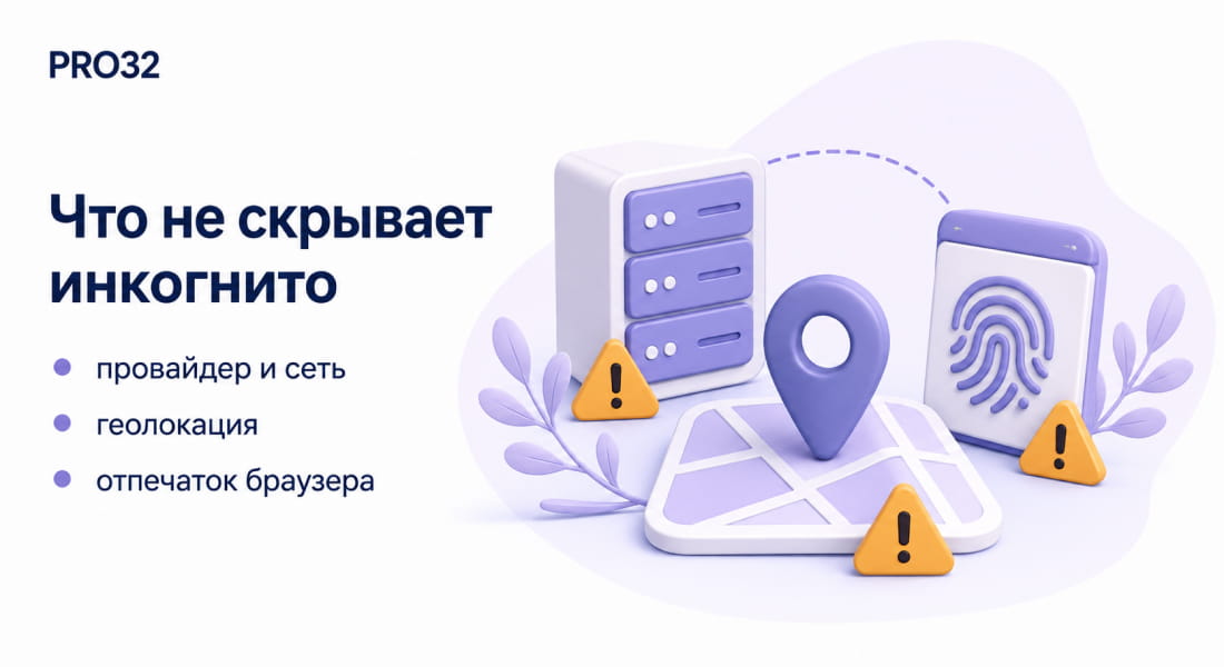 Схема — обычное окно браузера и окно инкогнито с раздельным хранением данных.