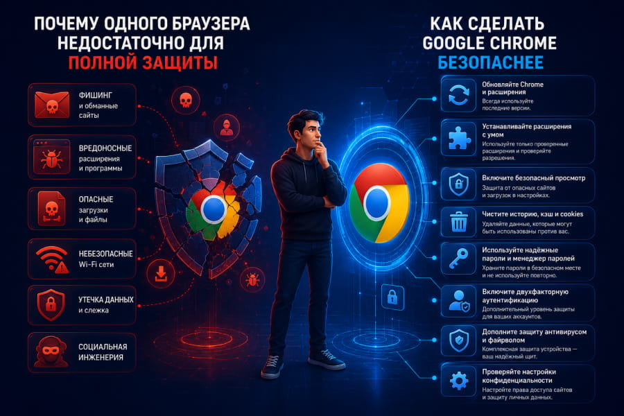 Как повысить безопасность Google Chrome и защитить компьютер от интернет-угроз